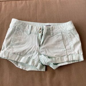 Express Mint Green cotton shorts